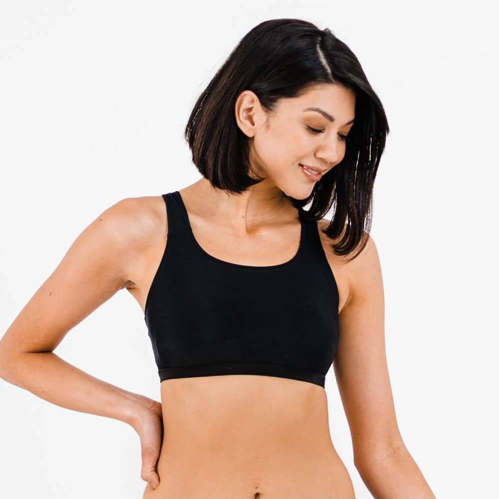 BOGO NWT ModLi Racerback Swim Bra With Padding In Black Size XXS